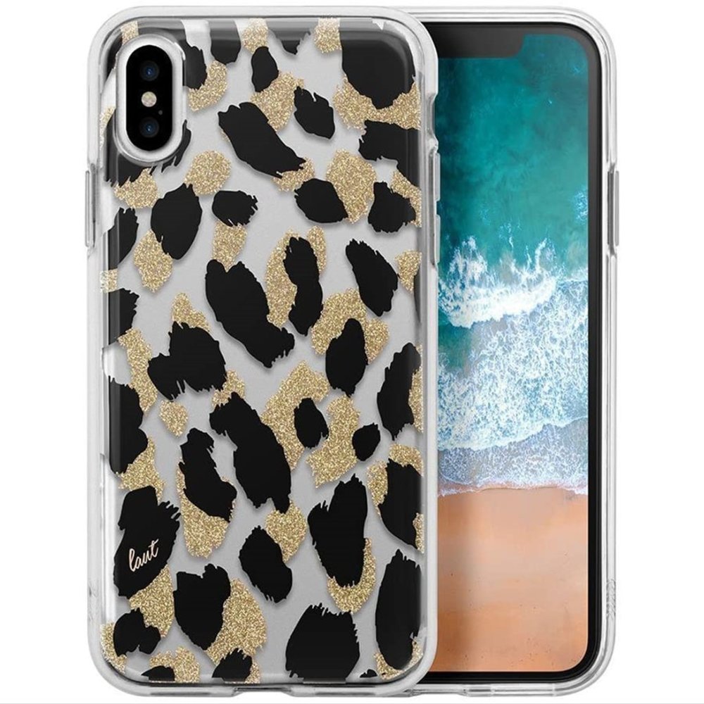 Glittered & Black Leopard Print Case iPhone X/XS - Picture 3 of 7